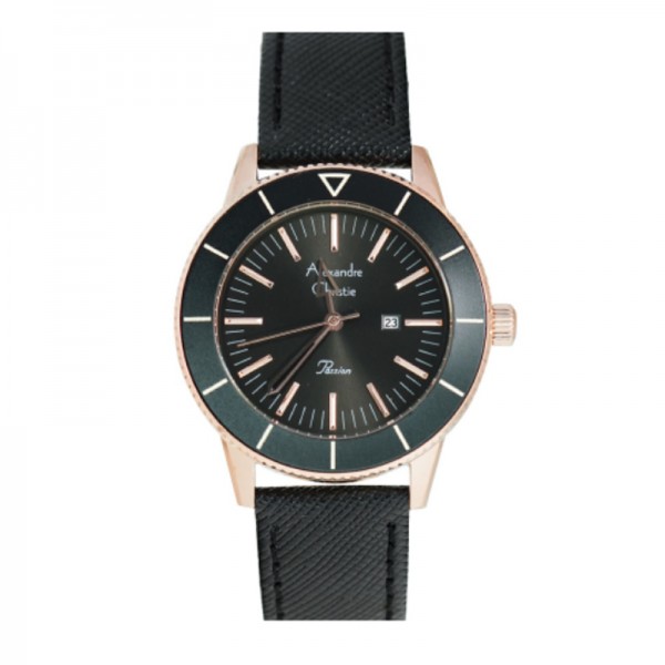 Alexandre Christie AC 5002 Rosegold Black Leather LDLRGBA Passion